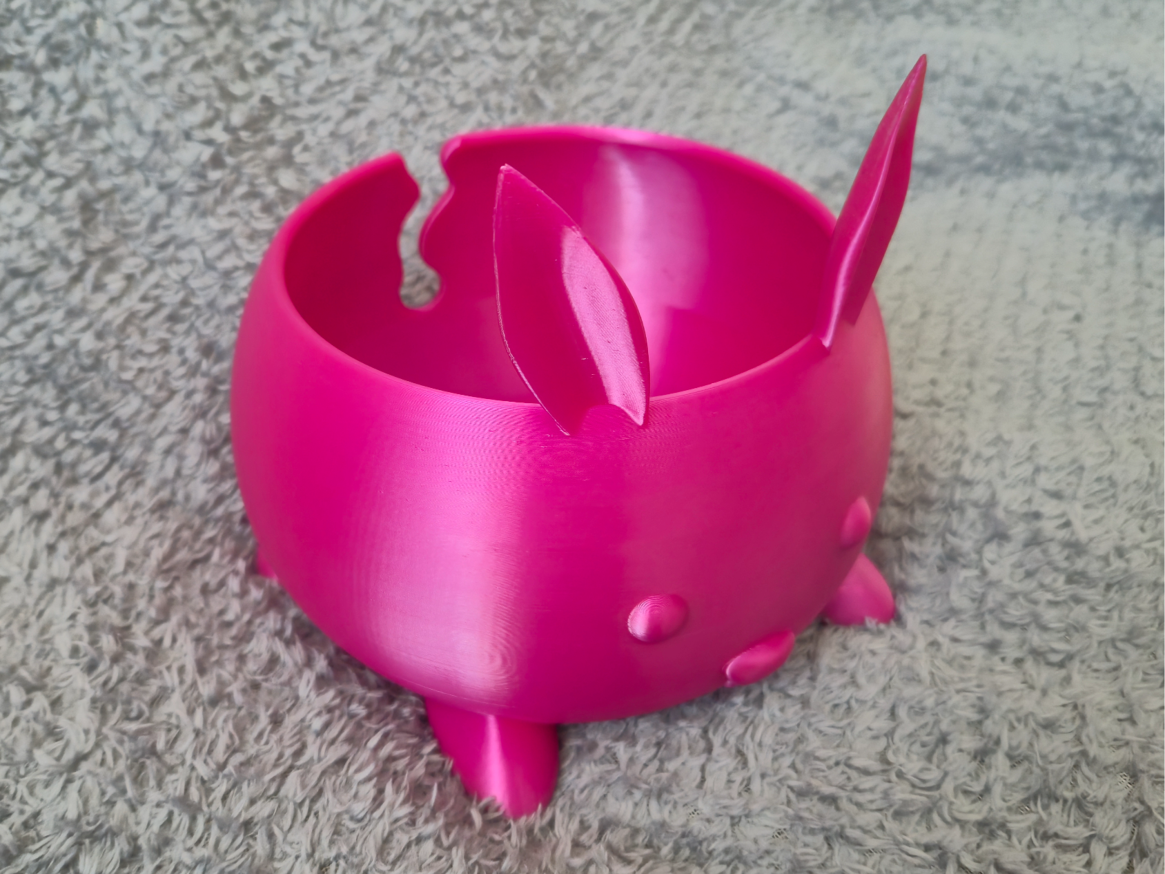 Bunny yarn bowl - crochet