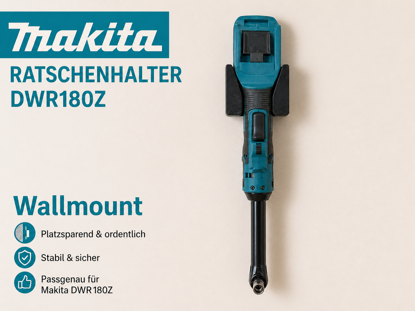 Makita Akku-Ratsche Wandhalterung DWR180 / DWR180Z