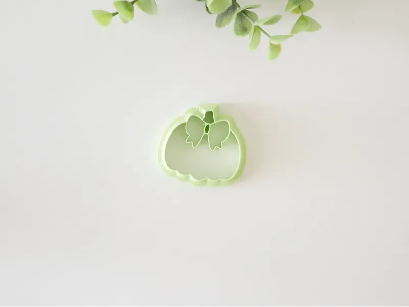 Fall Pumpkin and Bow Polymer Clay Cutter 