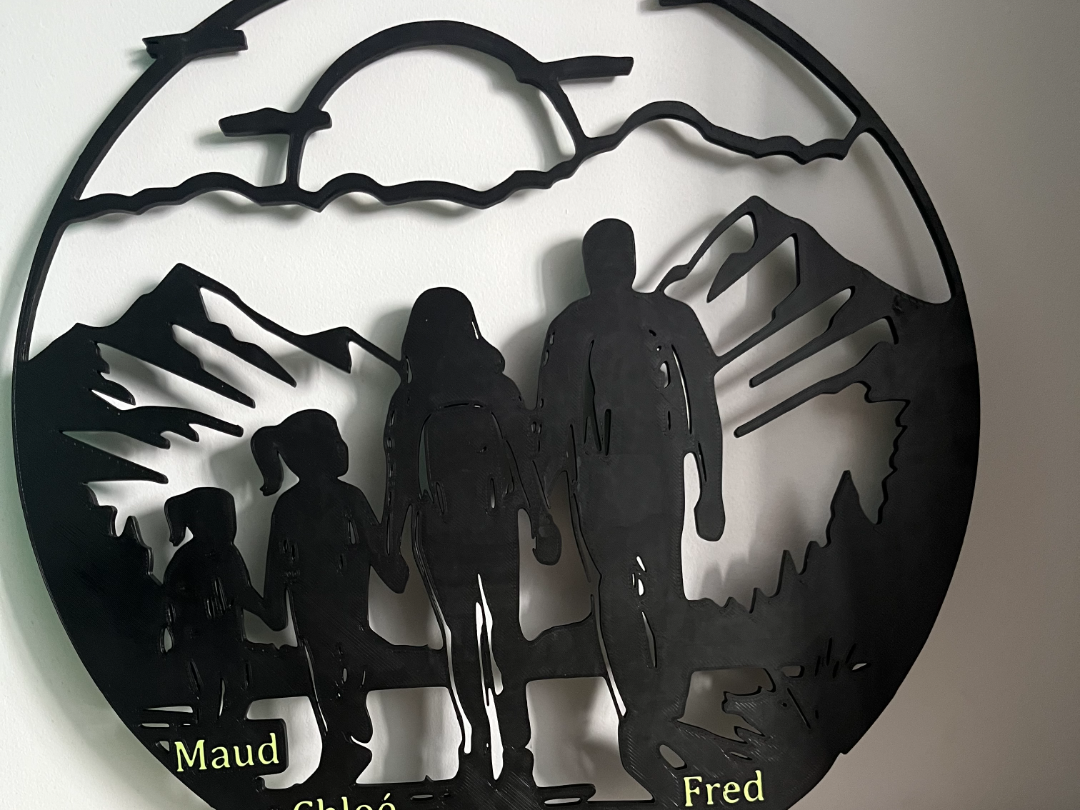 decoration murale art montagne famille