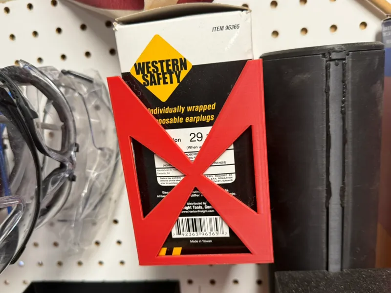 Pegboard Earplug box bin