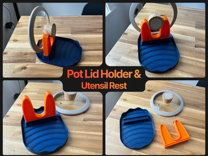 Pot Lid Holder and Utensil Rest