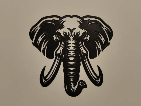 Tête d'éléphant murale