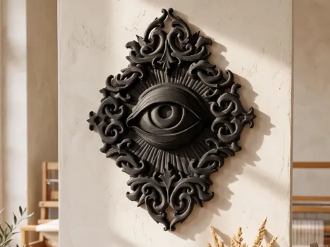 Cuadro decorativo en 3D: Baroque All Seeing Eye Occult Wall Art — referencia de MakerWorld