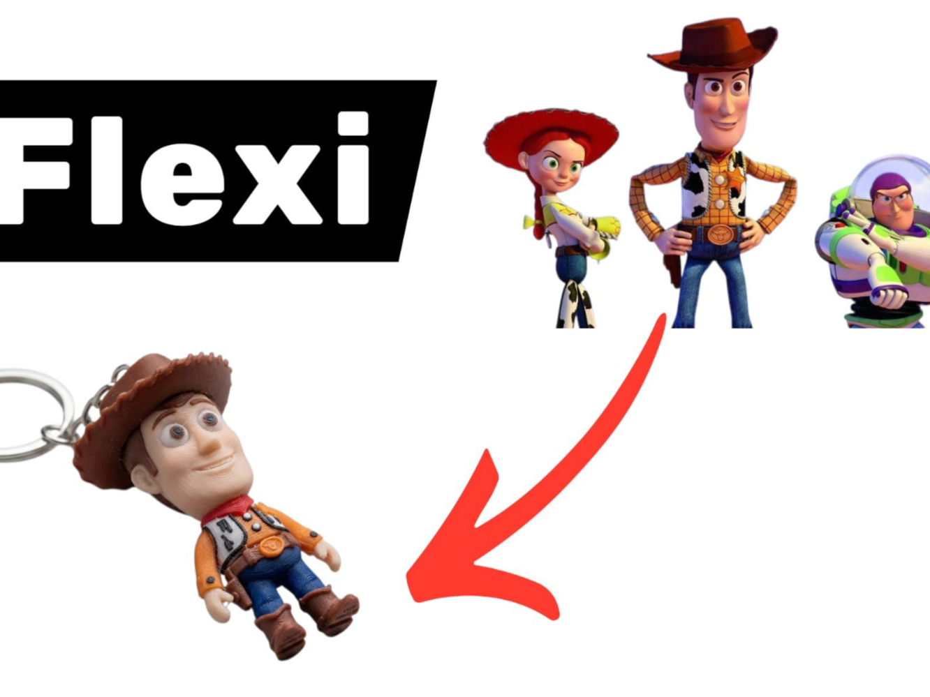 woody flexi keychain of toy story x3