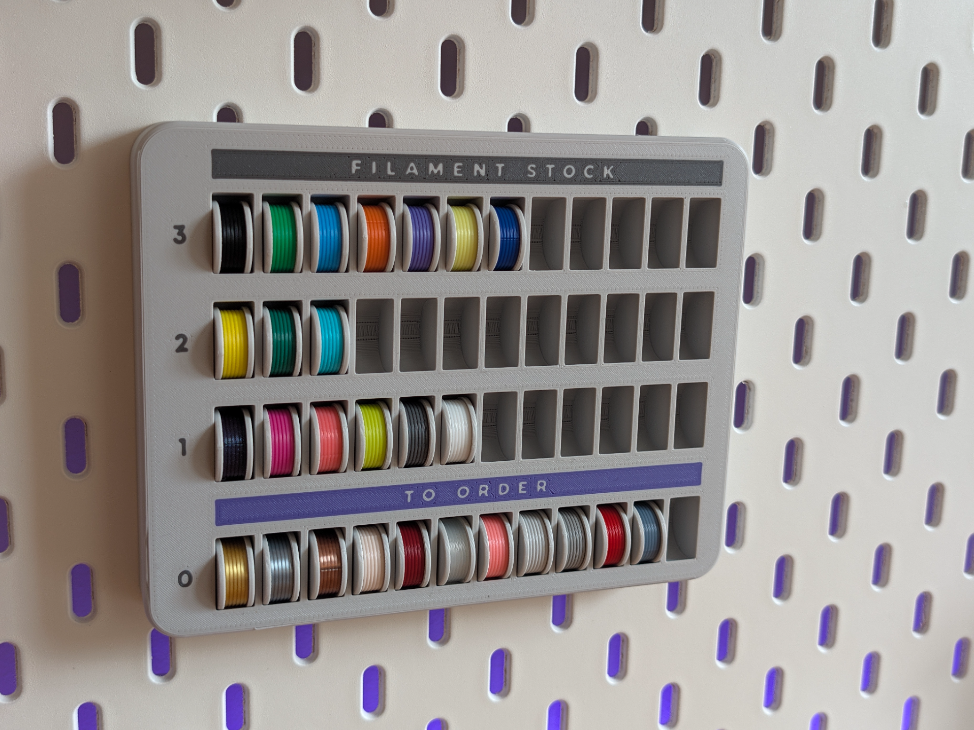 Filament Stock Tracker | Ikea SKADIS compatible - 1