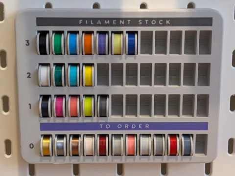 Accesorio para filamento: Filament Stock Tracker | Ikea SKADIS compatible — referencia de MakerWorld