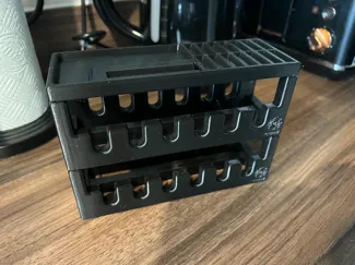 Euro lock stackable display with pin tray