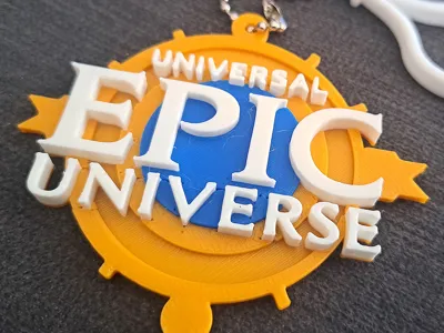 Epic Universe Logo 3D Keychain Hang Tag