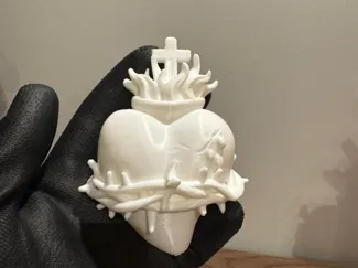 Sagrado Coração de Jesus, Fundo reto e 3D.