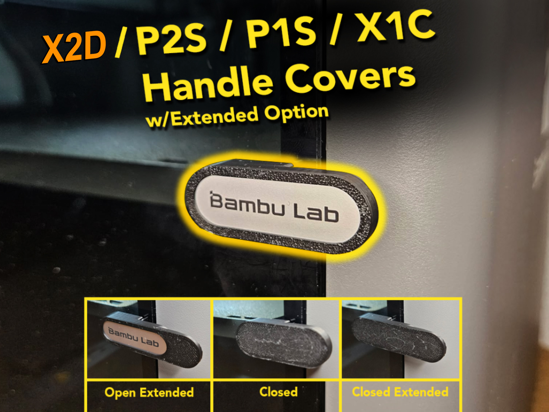 Door Handle Covers X2D / P2S / P1S / X1C +Xtension