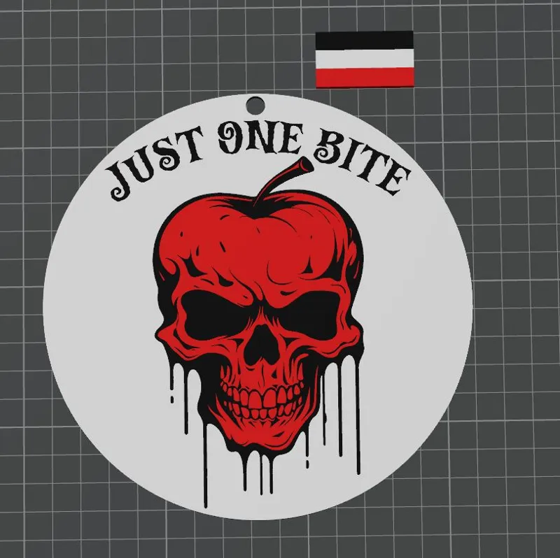 Skullapple -  Just one Bite  - Door hanger - Halloween 2023