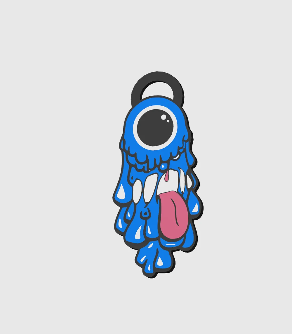 Monster Ink Key Jello Ink Monster 2D Wall Art & Keychain by Release The Fleet - MakerWorld