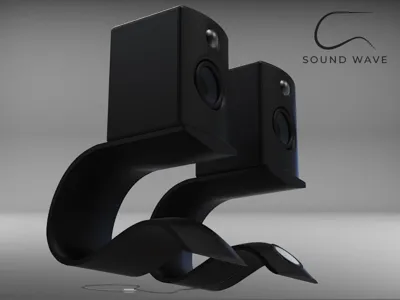 Sound Wave // Modern Floating Speaker Stand