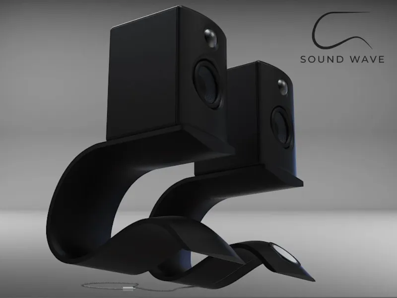 Sound Wave // Modern Floating Speaker Stand
