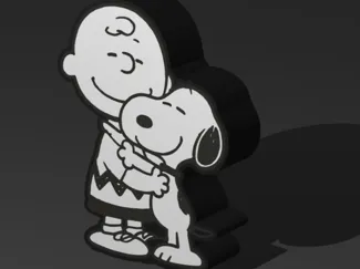 Boîte à lumière lampe Snoopy et Charly