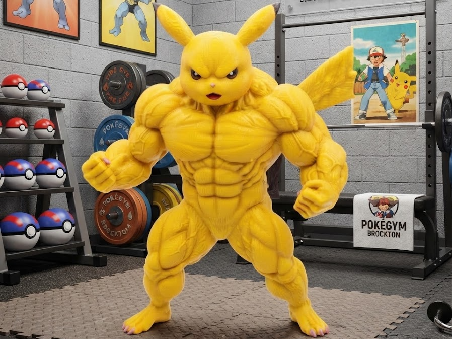 MUSCULAR PIKACHU - 3D printed Characters, in stock in India