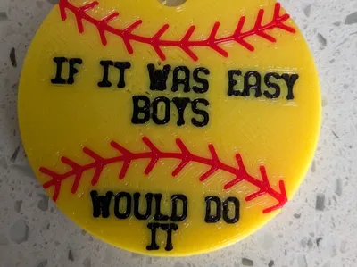 Softball Bag Tag w/writing on back