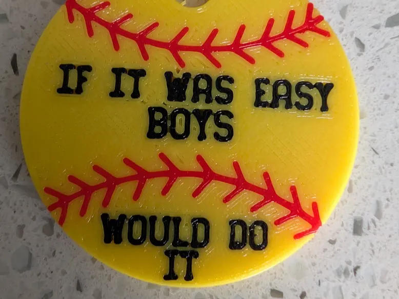 Softball Bag Tag w/writing on back
