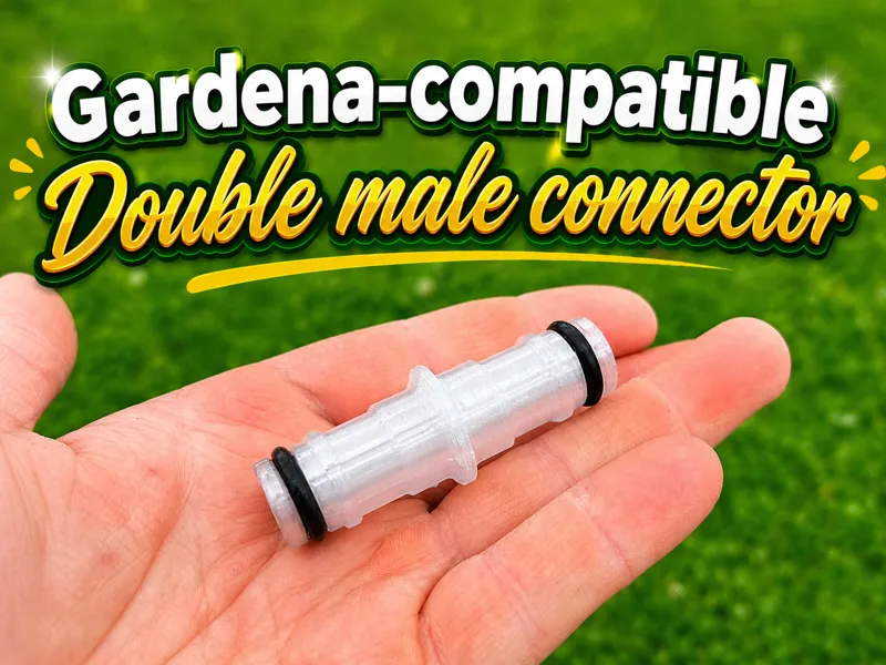 Gardena-compatible Double male connector