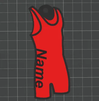 Wrestling Singlet Keychain with Name
