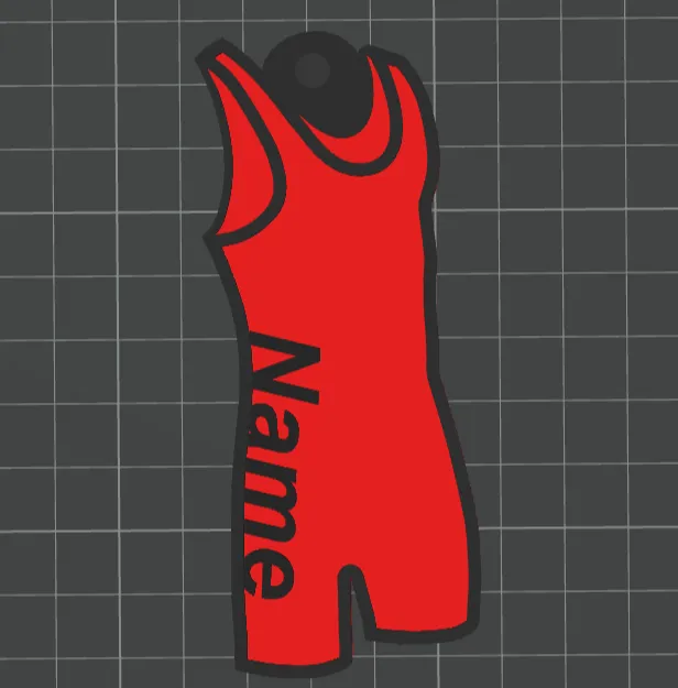 Wrestling Singlet Keychain with Name