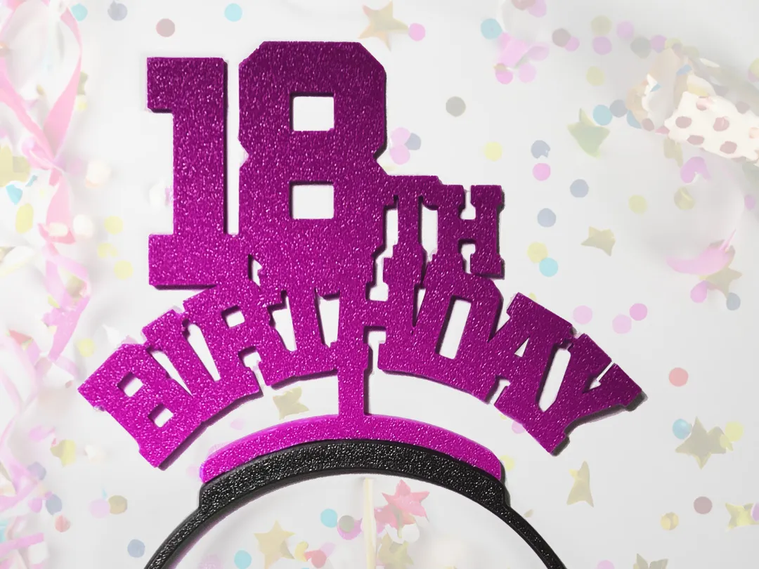 18th Birthday Headband Topper - Birthday Party - Free 3D Print Model ...