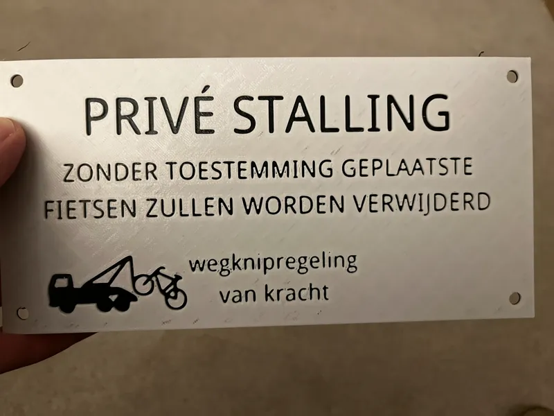 Apartment bicycle sign