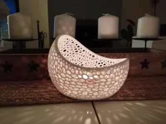 tea light candle holder voronoi, portavelas