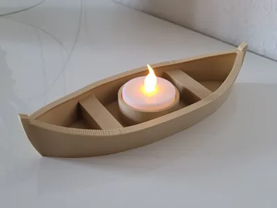 Minimalist Canoe LED Tealight Holder