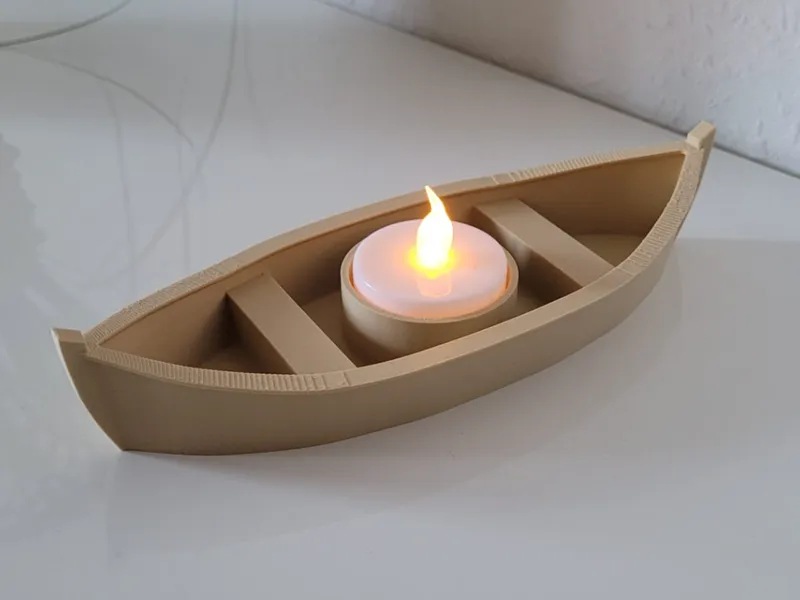 Minimalist Canoe LED Tealight Holder