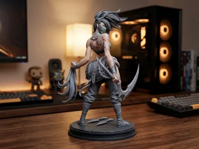 Akali Figurine with Kunai Pedestal - LoL