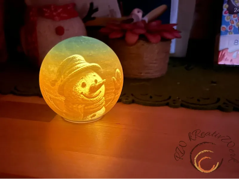 LED_Teelicht Schneemann Kugel
