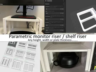 Parametric legs for shelf riser / monitor riser