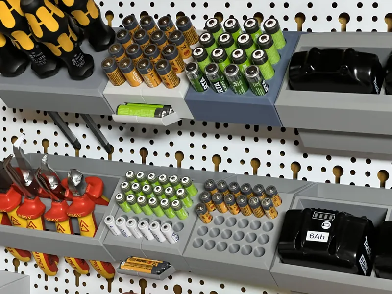 Akku/Batterie Halter und Spender Element System