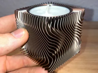 Candle Holder Wavy Cube