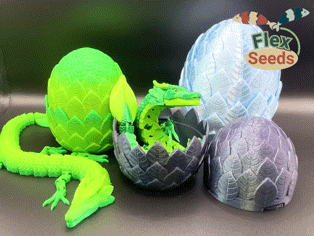 Flexi Leaf Dragon Egg – Snap Lock, Print in Place