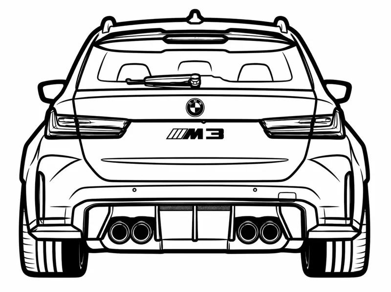 BMW M3 Touring Car Sketch Wall Mural