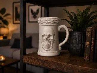 Krug mit Totenkopf