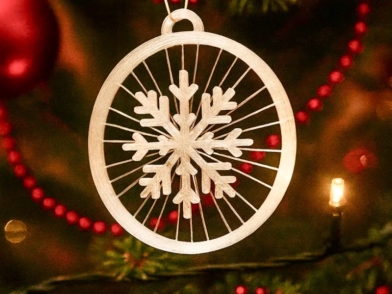 PALLINA ADDOBBO ALBERO DI NATALE FIOCCO DI NEVE 