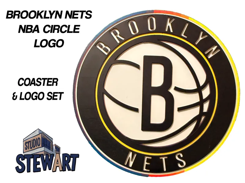 Brooklyn Nets NBA LOGO - COASTER/OFFICE SIGN