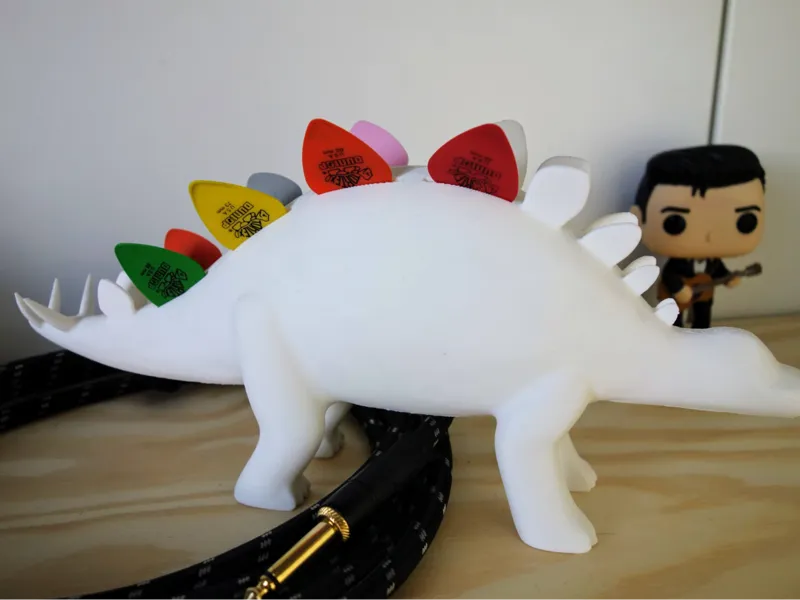 Cute Stegosaur Guitar pick holder (8 Picks)