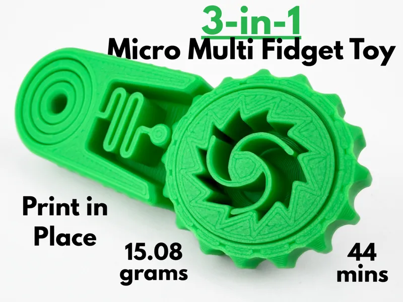 3-in-1 Micro Multi Fidget Toy (Print in Place)