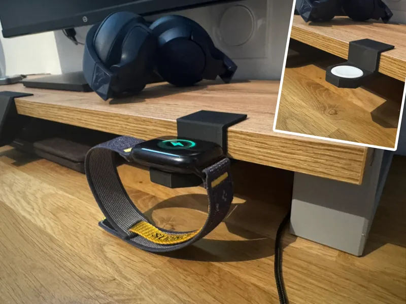 Apple Watch shelf charging stand – clip-on holder