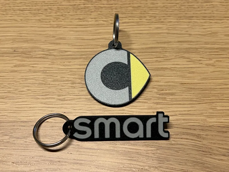 Smart logo and wordmark keychain