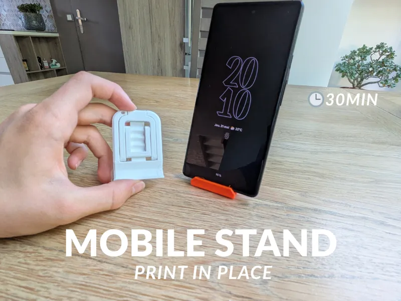 Print in place: Mobile phone holder