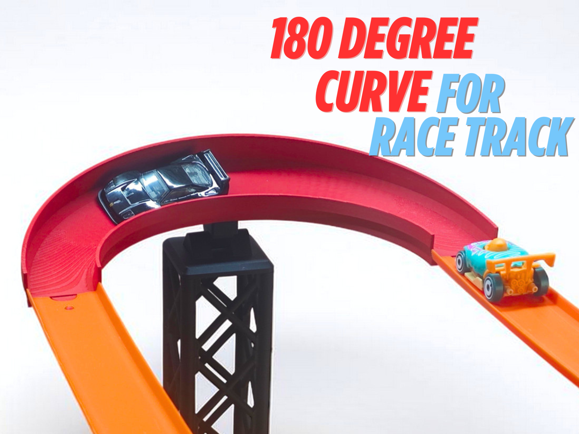 180 Degree Curve Toy Car Race Track 1:64 Diecast