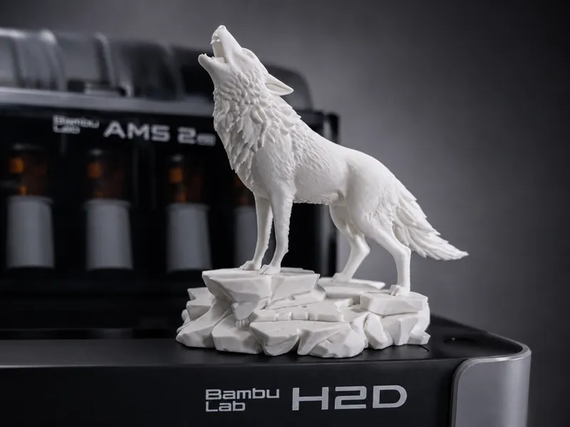 Howling Snow Wolf on Broken Ice