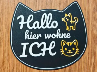 Katze Schild - Hallo hier wohne ich