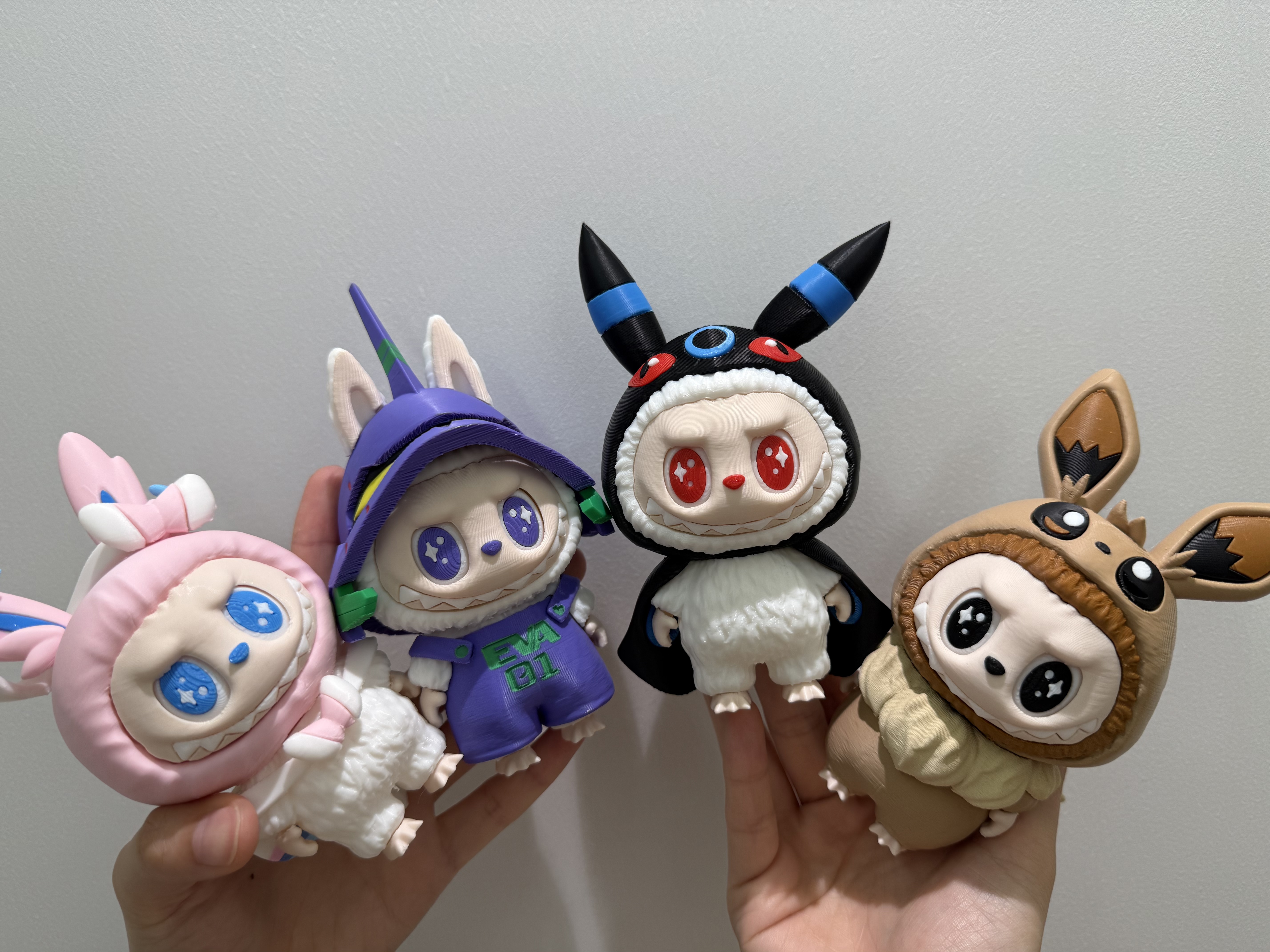 Multi-part Eevee Labubu (No AMS required) - Free 3D Print Model